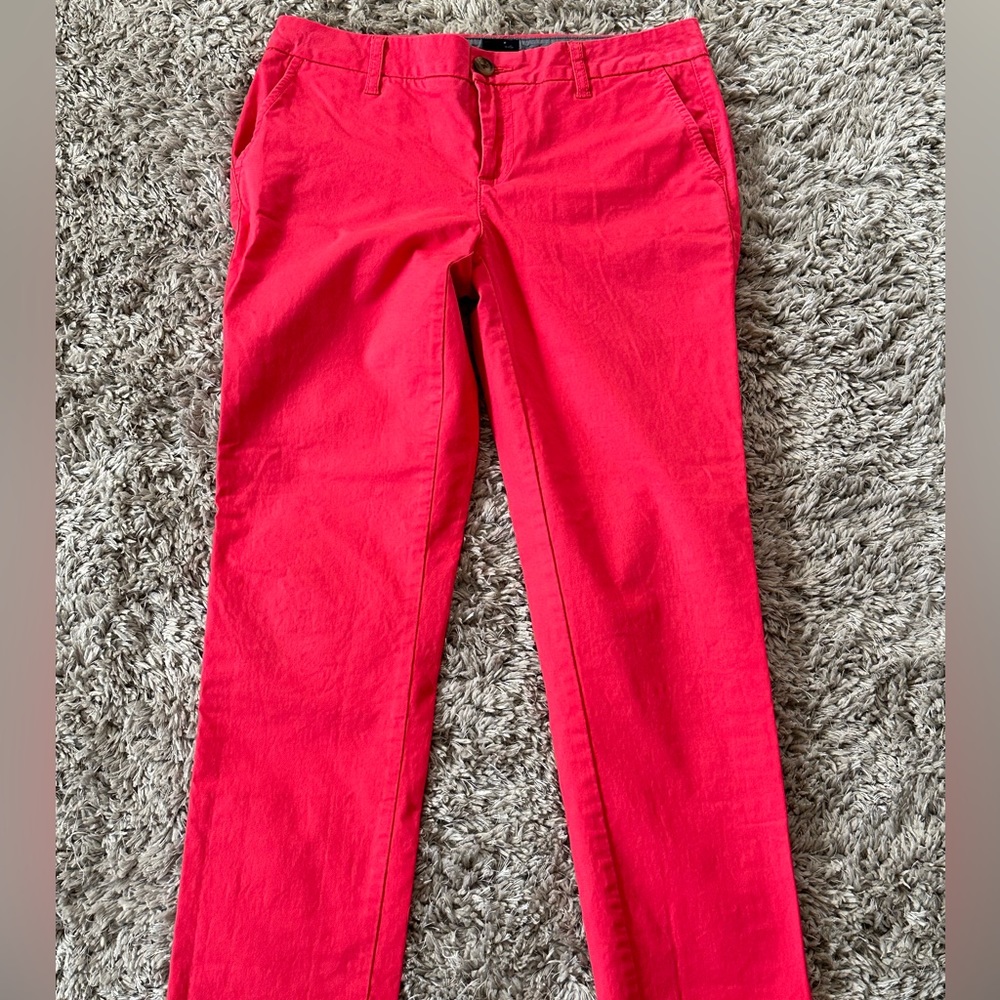 Tommy Hilfiger Bright Red Straight Leg Pants